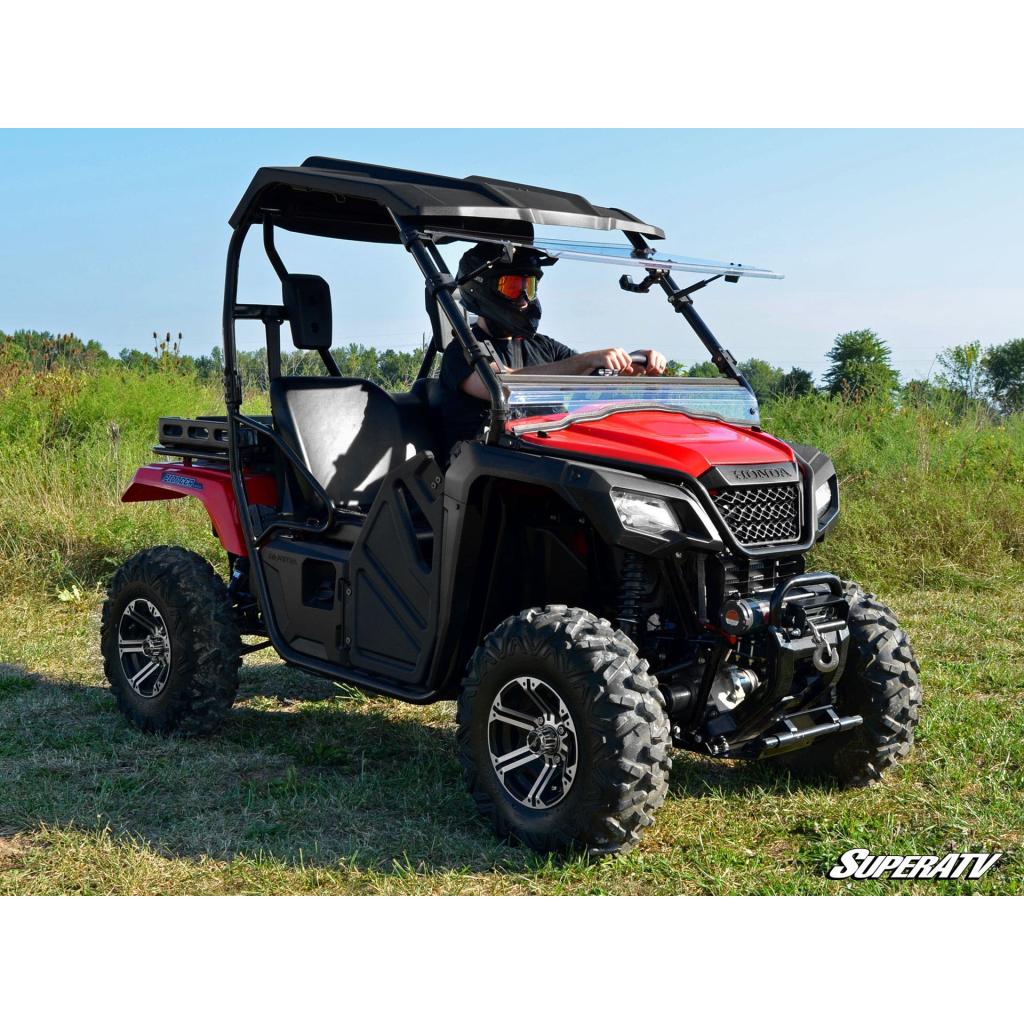 SuperATV Honda Pioneer 500 Scratch Resistant Flip Windshield - MojoMotoSport.com
