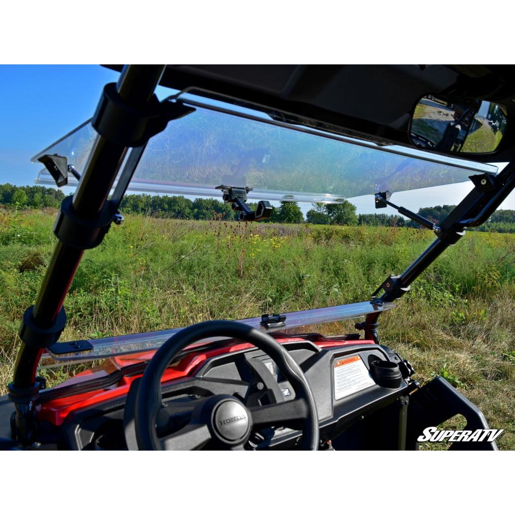 SuperATV Honda Pioneer 500 Scratch Resistant Flip Windshield - MojoMotoSport.com