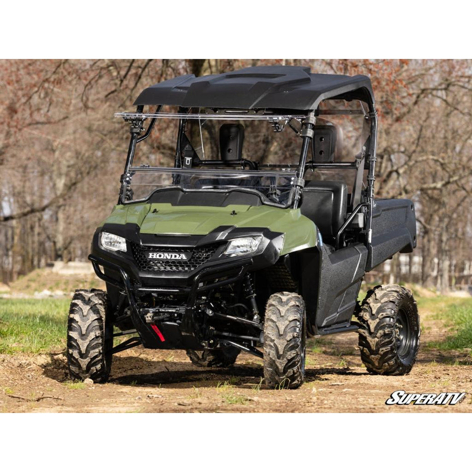 SuperATV Honda Pioneer 700 Scratch Resistant Flip Windshield - MojoMotoSport.com