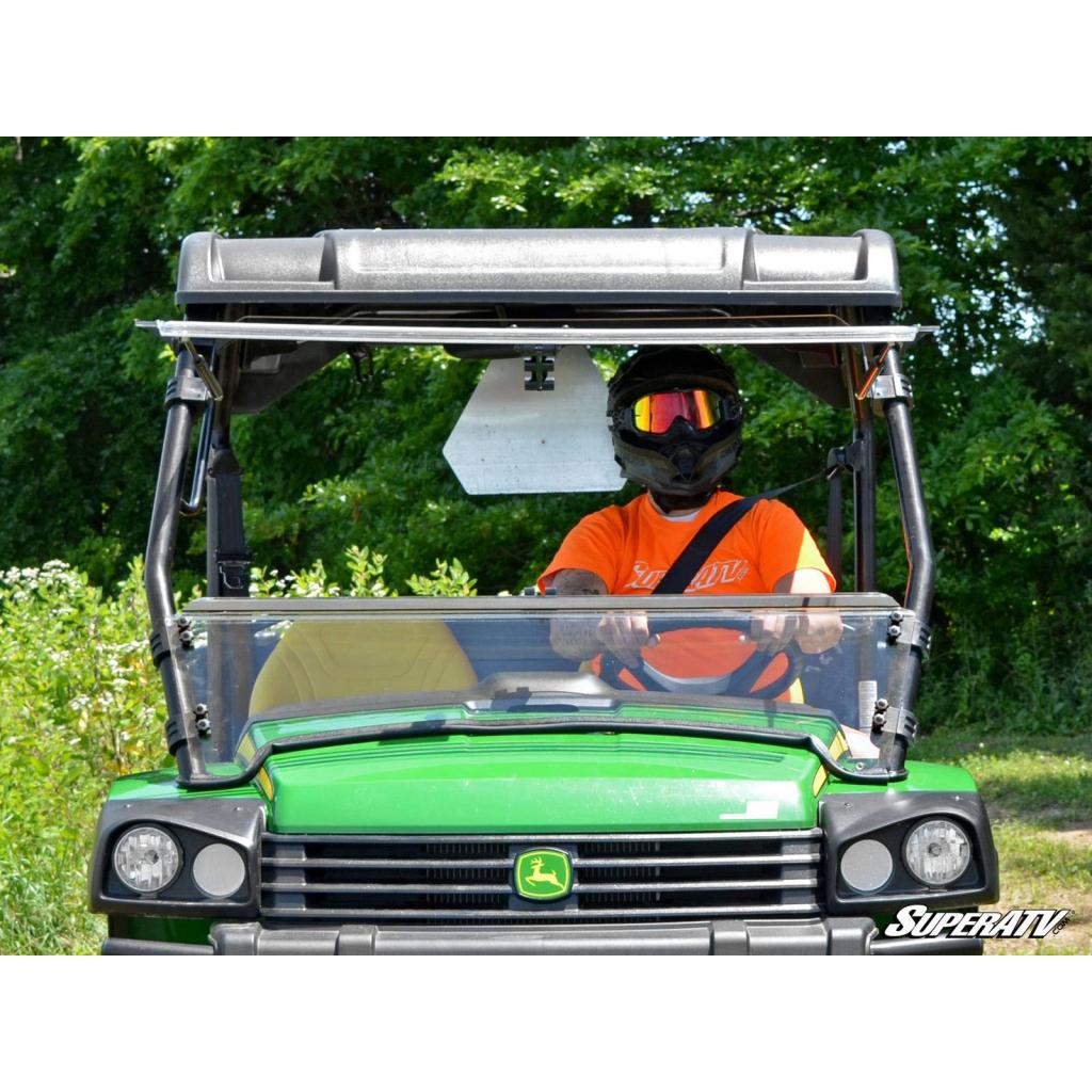 SuperATV John Deere Gator Scratch - Resistant Flip Windshield - MojoMotoSport.com