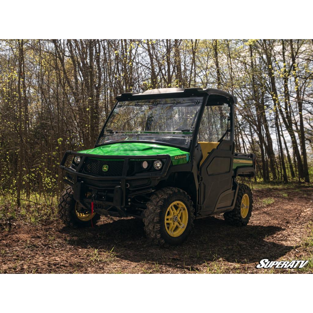 SuperATV John Deere Gator XUV 835 Scratch - Resistant Flip Windshield - MojoMotoSport.com