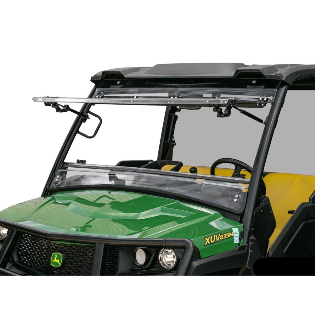SuperATV John Deere Gator XUV 835 Scratch - Resistant Flip Windshield - MojoMotoSport.com