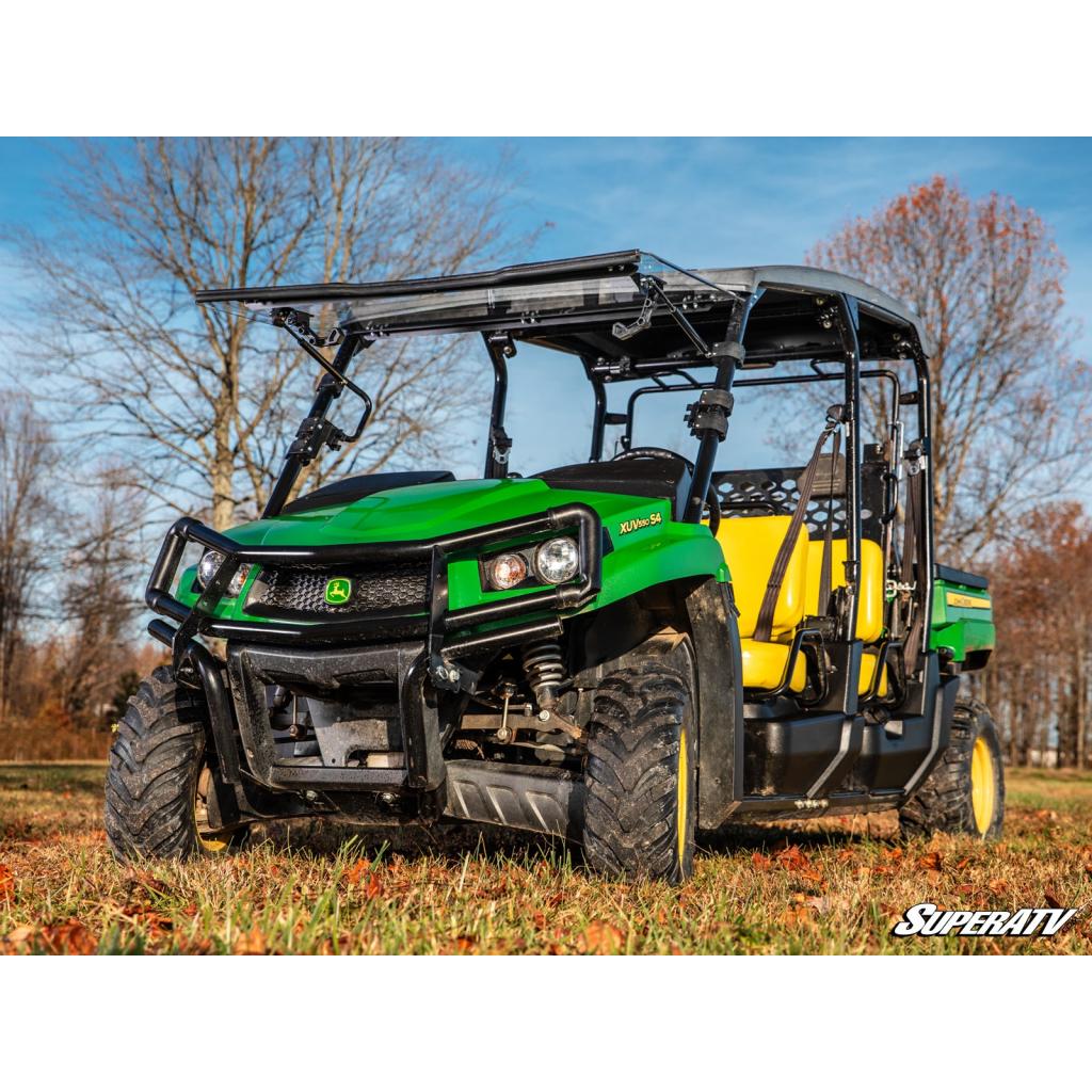 SuperATV John Deere Gator XUV550 Scratch - Resistant Flip Windshield - MojoMotoSport.com