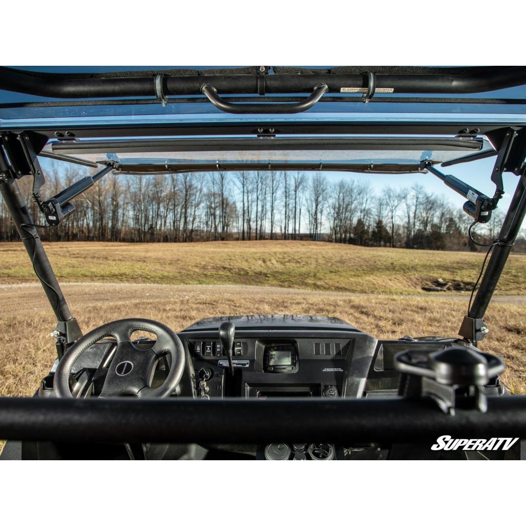 SuperATV Kawasaki Mule Pro MaxDrive Power Flip Windshield - MojoMotoSport.com