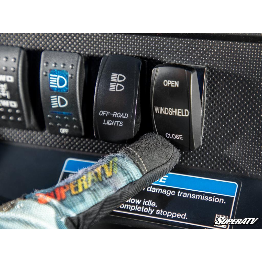 SuperATV Kawasaki Mule Pro MaxDrive Power Flip Windshield - MojoMotoSport.com