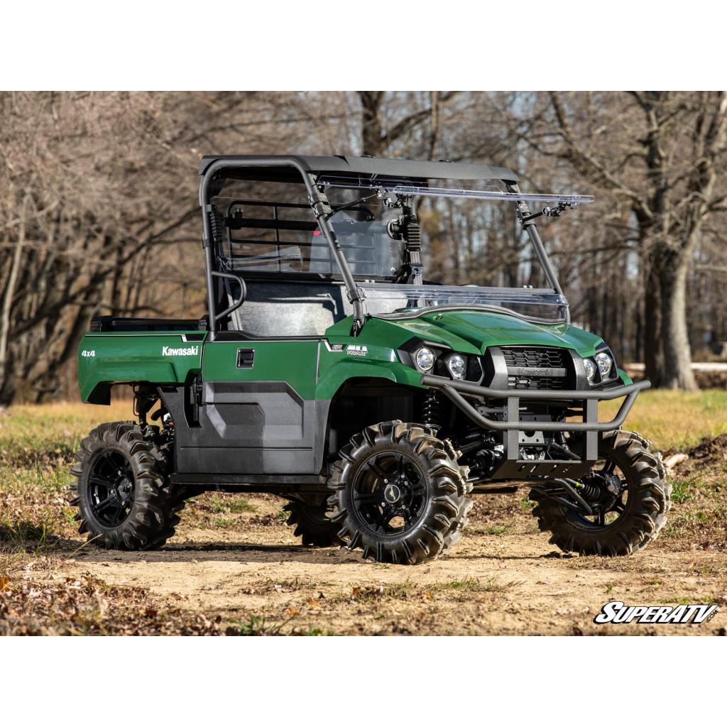 SuperATV Kawasaki MULE PRO - MX Scratch - Resistant Flip Windshield - MojoMotoSport.com