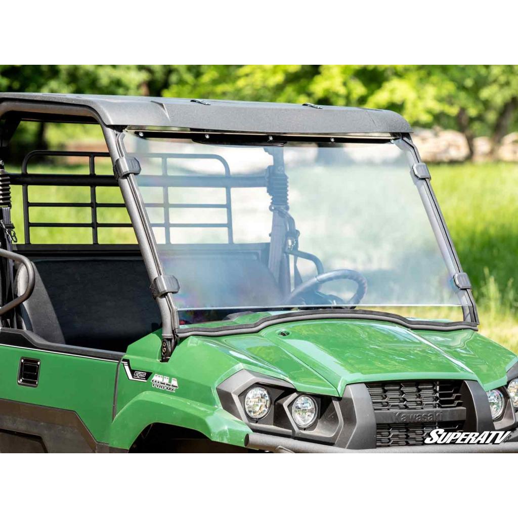 SuperATV Kawasaki Mule PRO - MX Scratch - Resistant Full Windshield - MojoMotoSport.com