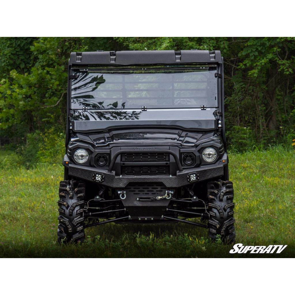 SuperATV Kawasaki Mule Pro Scratch Resistant Flip Down Windshield - MojoMotoSport.com