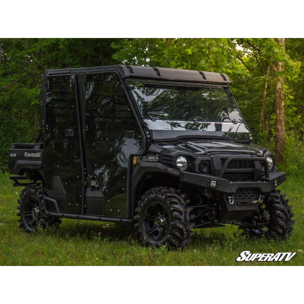 SuperATV Kawasaki Mule Pro Scratch Resistant Flip Down Windshield - MojoMotoSport.com