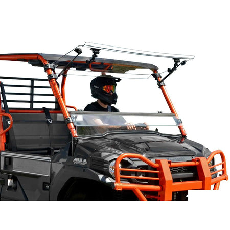 SuperATV Kawasaki Mule Pro Scratch - Resistant Flip Windshield - MojoMotoSport.com