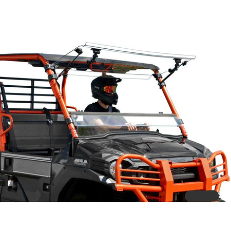SuperATV Kawasaki Mule Pro Scratch Resistant Flip Windshield - MojoMotoSport.com