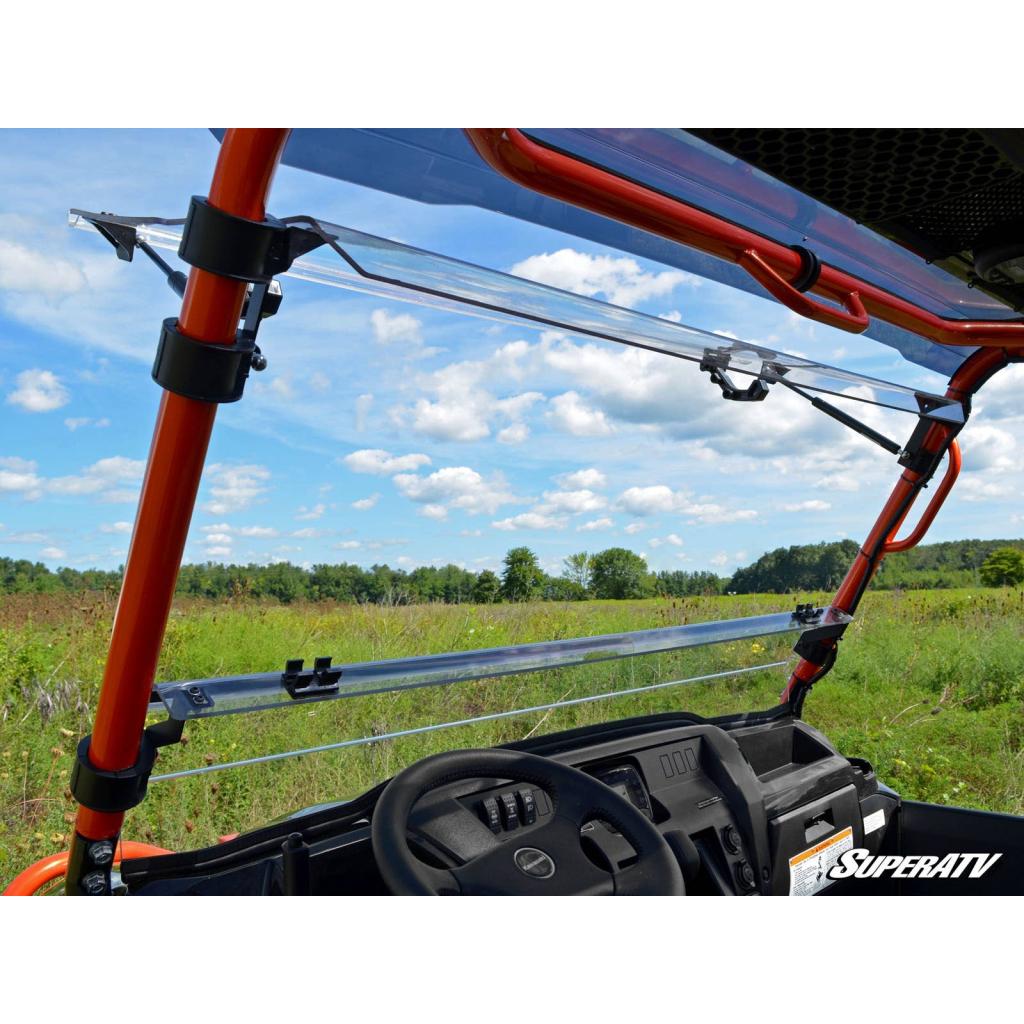 SuperATV Kawasaki Mule Pro Scratch - Resistant Flip Windshield - MojoMotoSport.com