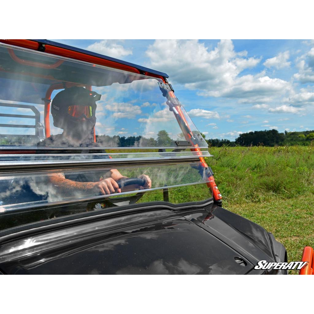 SuperATV Kawasaki Mule Pro Scratch Resistant Flip Windshield - MojoMotoSport.com