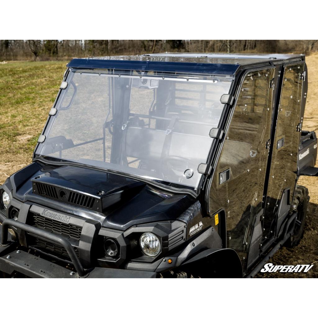 SuperATV Kawasaki Mule Pro Scratch - Resistant Full Windshield - MojoMotoSport.com