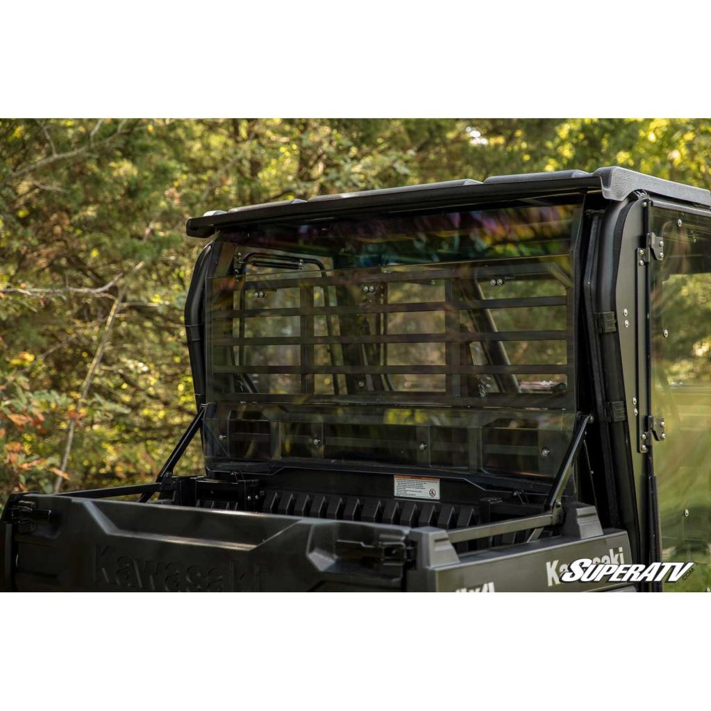 SuperATV Kawasaki Mule Pro Scratch - Resistant Rear Windshield - MojoMotoSport.com