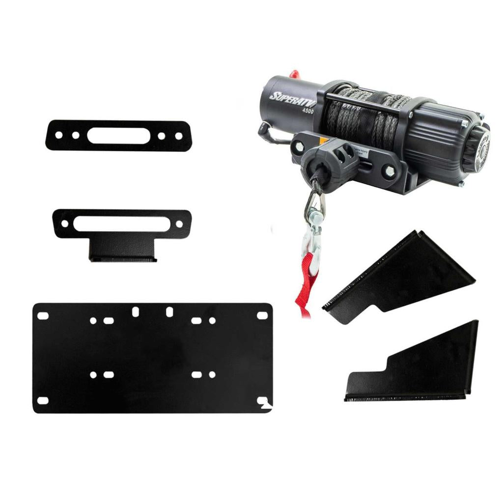 SuperATV Kawasaki Mule Pro Winch Mounting Plate - MojoMotoSport.com