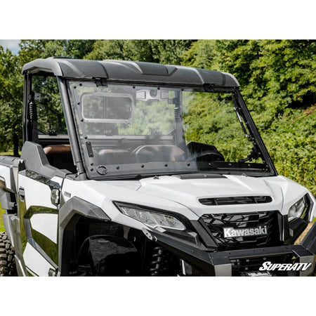 SuperATV Kawasaki Ridge Scratch - Resistant Flip Windshield - MojoMotoSport.com