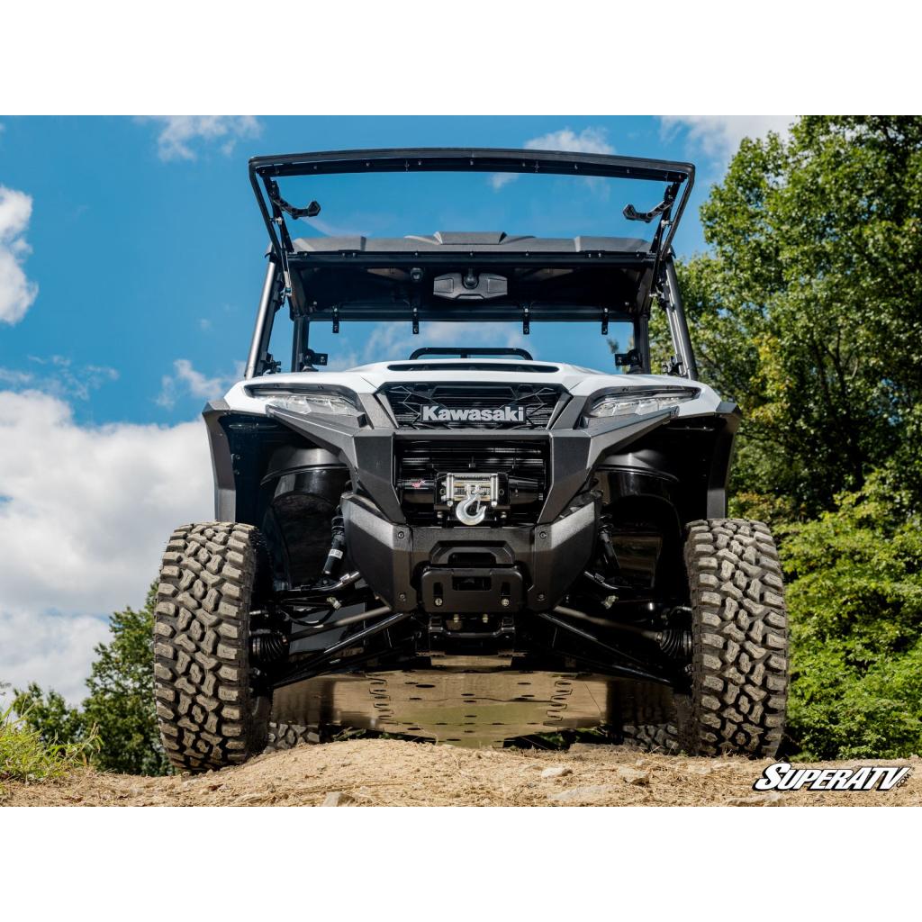SuperATV Kawasaki Ridge Scratch - Resistant Flip Windshield - MojoMotoSport.com