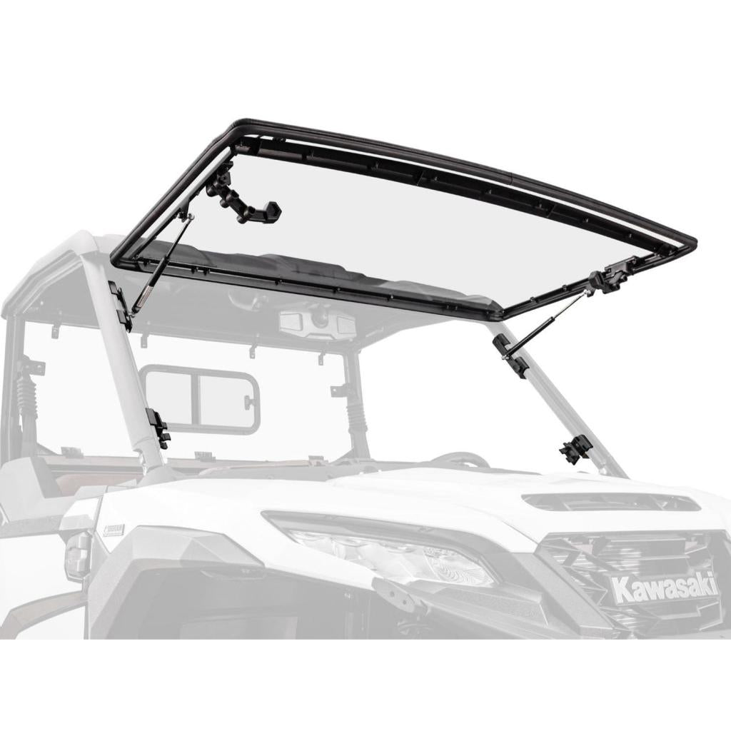 SuperATV Kawasaki Ridge Scratch - Resistant Flip Windshield - MojoMotoSport.com