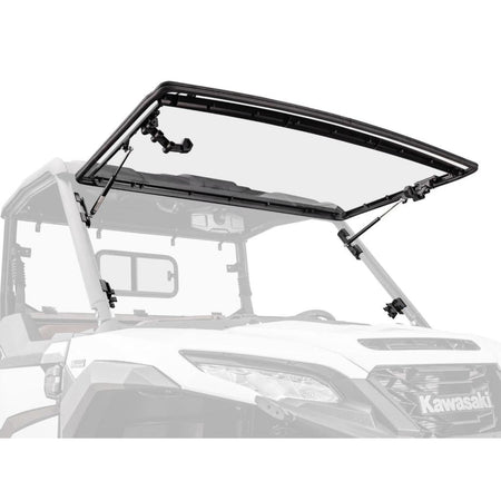 SuperATV Kawasaki Ridge Scratch - Resistant Flip Windshield - MojoMotoSport.com