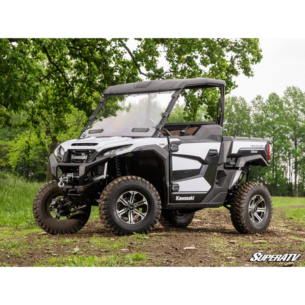 SuperATV Kawasaki Ridge Scratch - Resistant Vented Full Windshield - MojoMotoSport.com