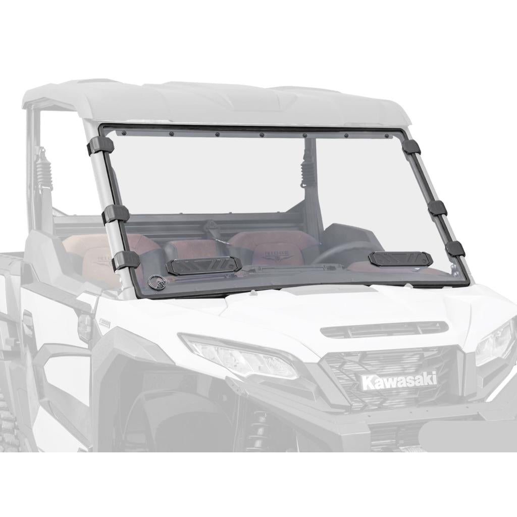 SuperATV Kawasaki Ridge Scratch - Resistant Vented Full Windshield - MojoMotoSport.com