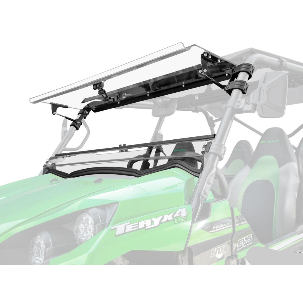 SuperATV Kawasaki Teryx 750 / 800 Scratch Resistant Flip Windshield - MojoMotoSport.com