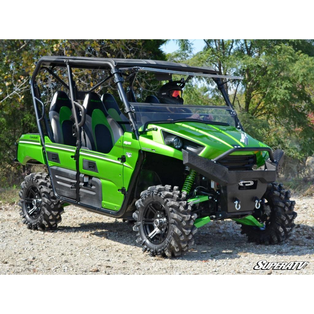 SuperATV Kawasaki Teryx 750 / 800 Scratch Resistant Flip Windshield - MojoMotoSport.com