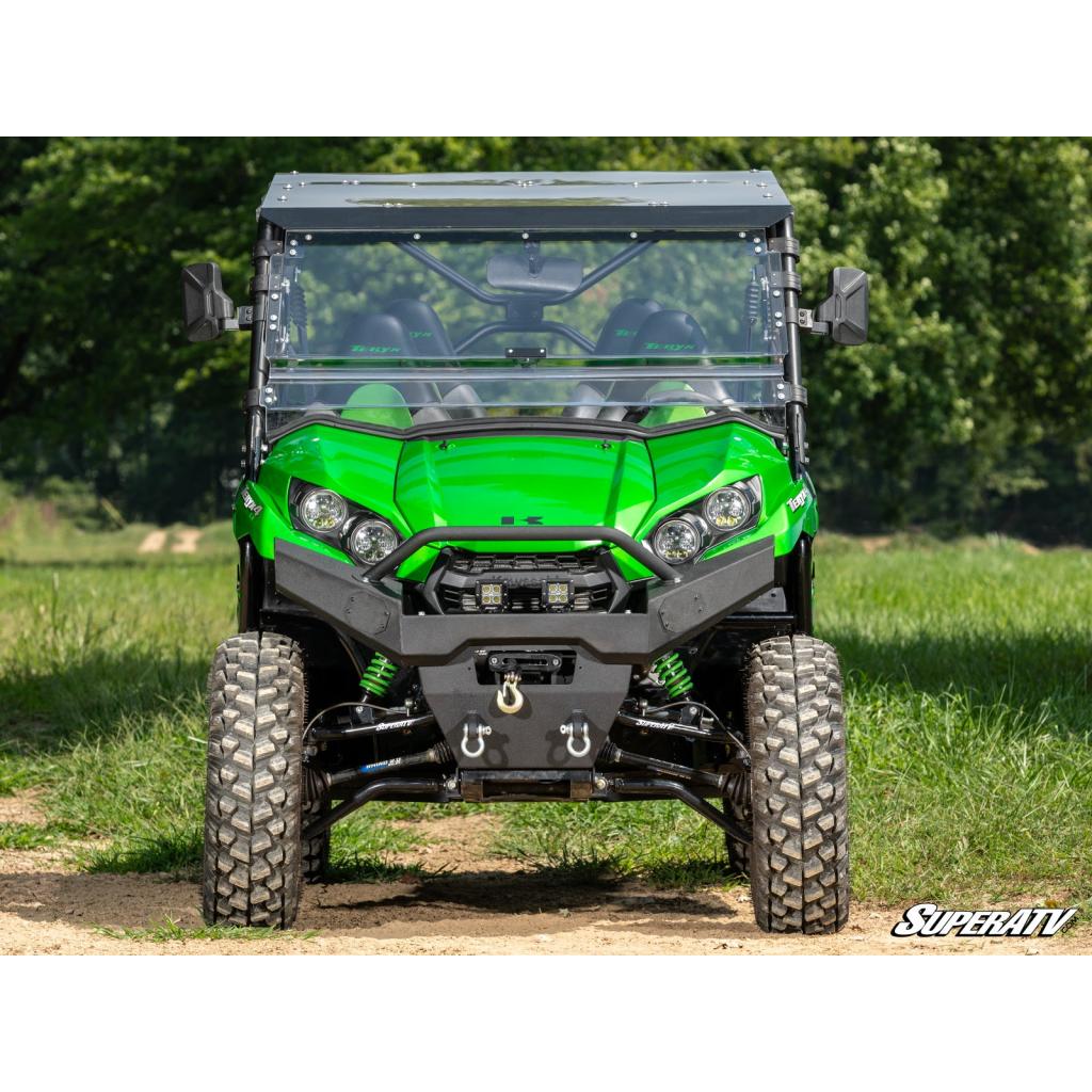 SuperATV Kawasaki Teryx 750 / 800 Scratch Resistant Flip Windshield - MojoMotoSport.com