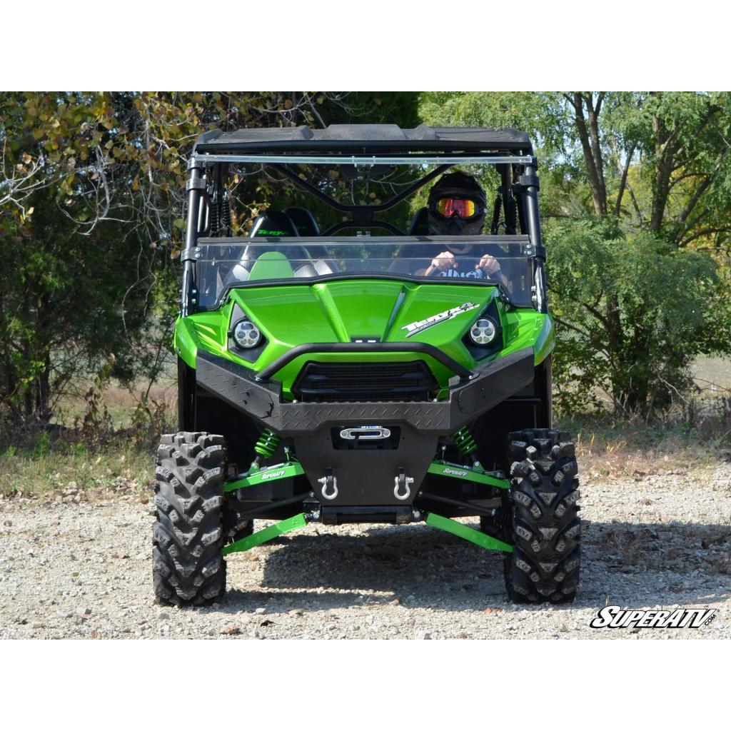 SuperATV Kawasaki Teryx 750 / 800 Scratch Resistant Flip Windshield - MojoMotoSport.com