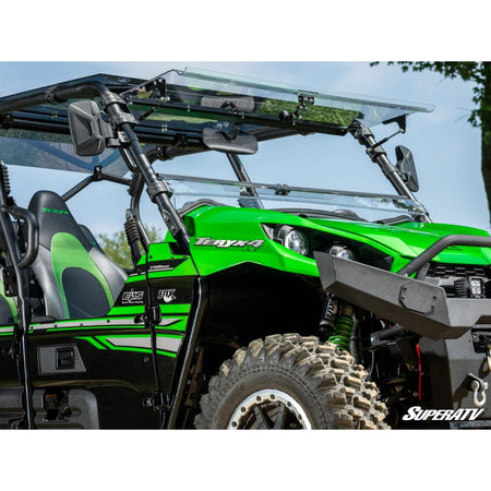 SuperATV Kawasaki Teryx 750 / 800 Scratch Resistant Flip Windshield - MojoMotoSport.com