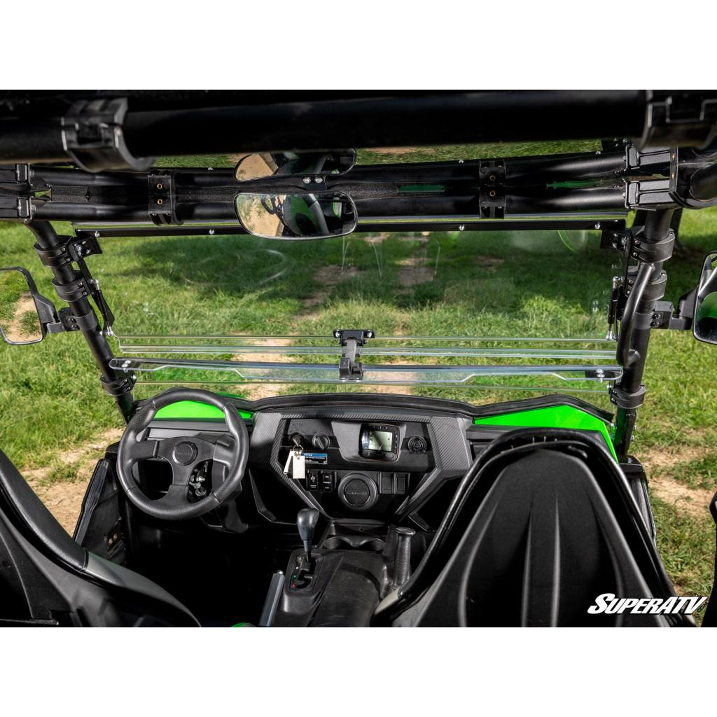 SuperATV Kawasaki Teryx 750 / 800 Scratch Resistant Flip Windshield - MojoMotoSport.com