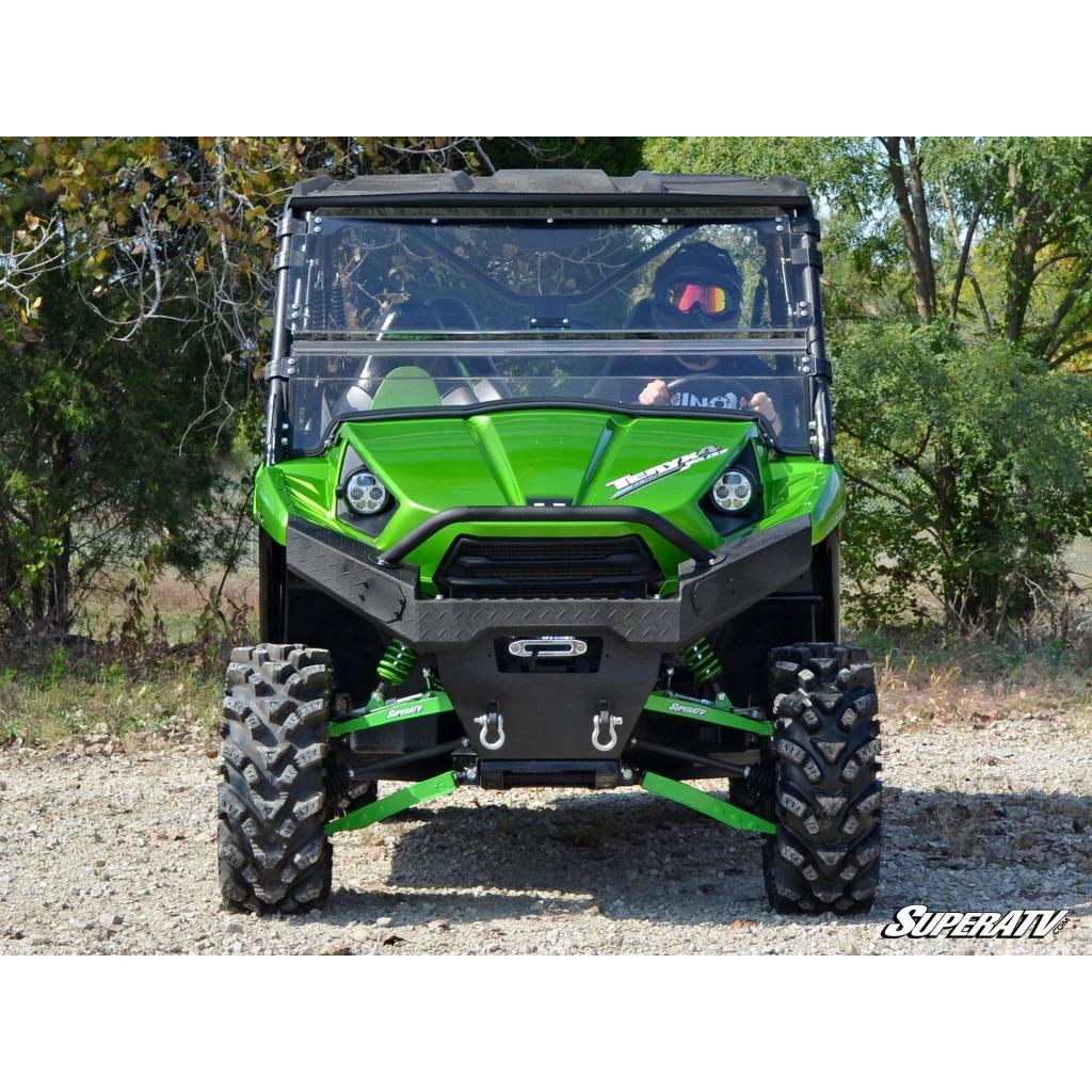 SuperATV Kawasaki Teryx 750 / 800 Scratch Resistant Flip Windshield - MojoMotoSport.com