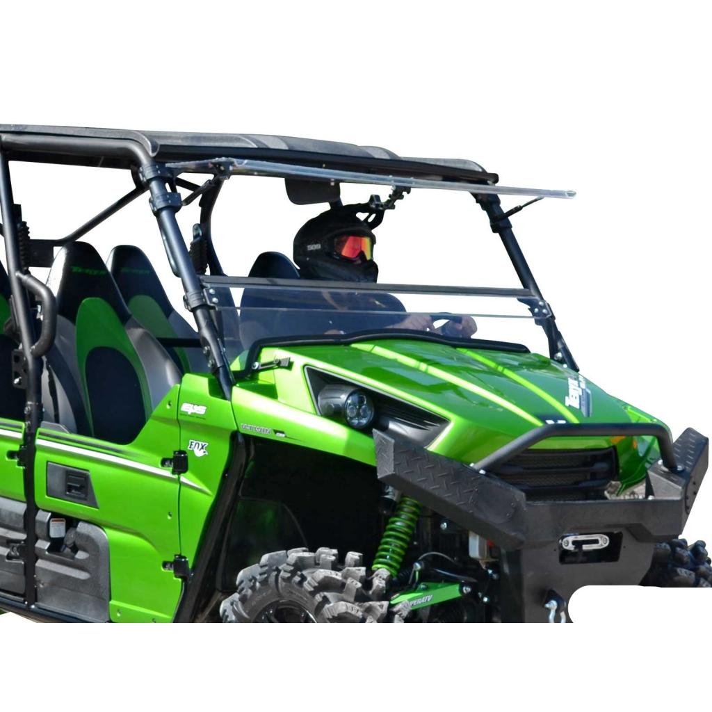 SuperATV Kawasaki Teryx 750 / 800 Scratch Resistant Flip Windshield - MojoMotoSport.com