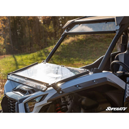 SuperATV Kawasaki Teryx KRX 1000 Scratch Resistant Flip Down Windshield - MojoMotoSport.com