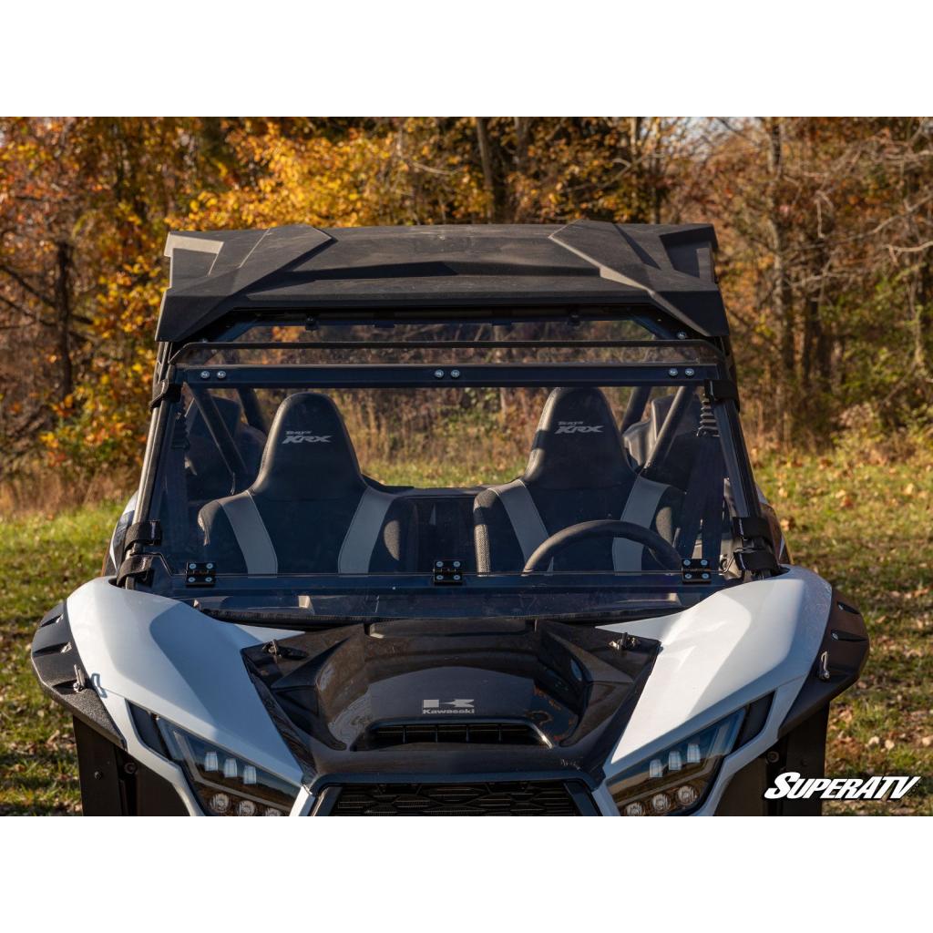 SuperATV Kawasaki Teryx KRX 1000 Scratch Resistant Flip Down Windshield - MojoMotoSport.com