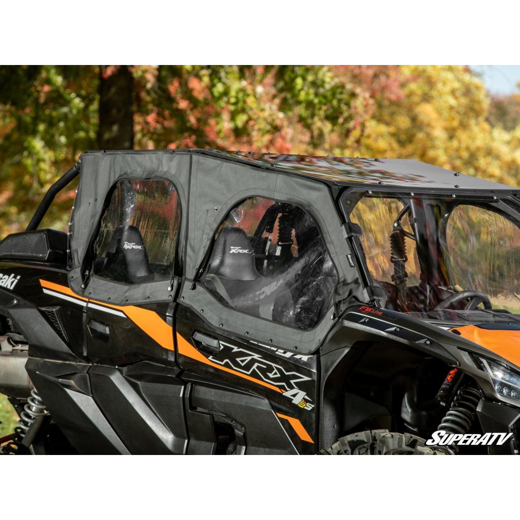 SuperATV Kawasaki Teryx KRX 4 1000 Primal Soft Cab Enclosure Upper Doors - MojoMotoSport.com