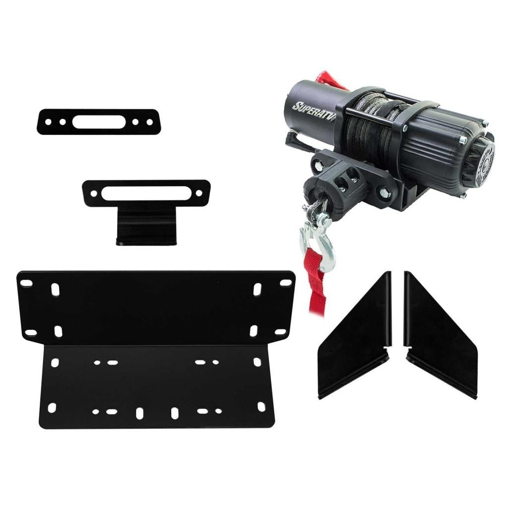 SuperATV Kawasaki Teryx Winch Mounting Plate - MojoMotoSport.com