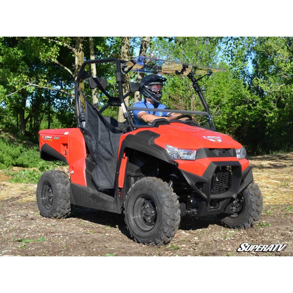 SuperATV Kymco UXV 450 Scratch Resistant Flip Windshield - MojoMotoSport.com