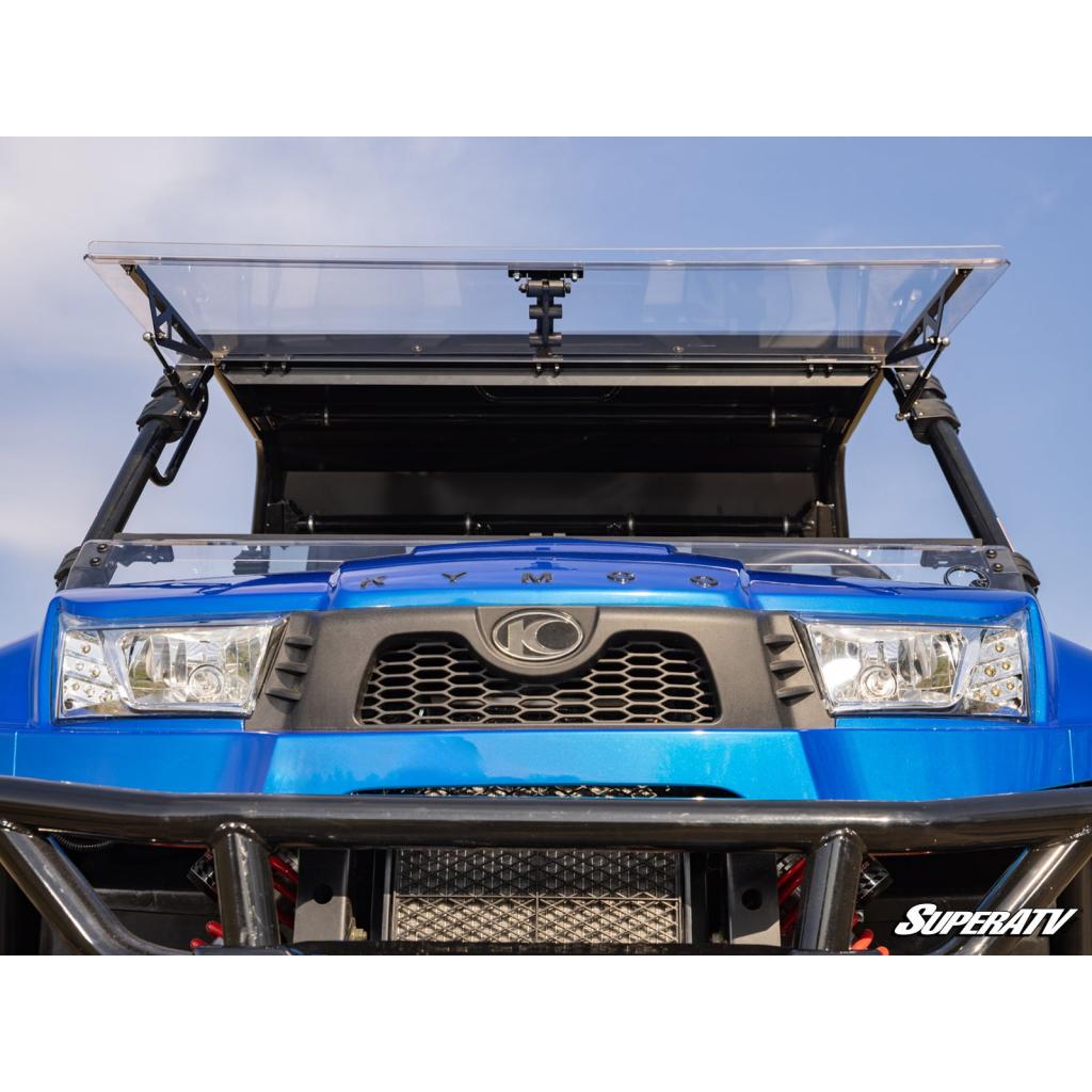 SuperATV KYMCO UXV Scratch - Resistant Flip Windshield - MojoMotoSport.com