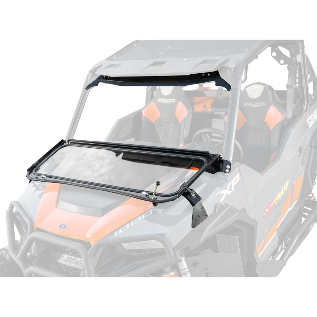 SuperATV Polaris General 1000 Flip - Down Glass Windshield - MojoMotoSport.com