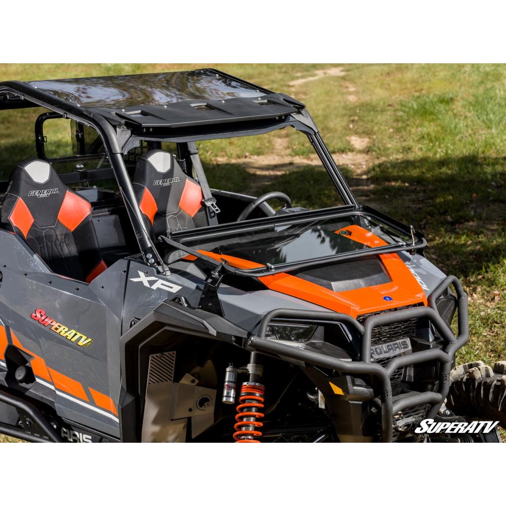 SuperATV Polaris General 1000 Flip - Down Glass Windshield - MojoMotoSport.com