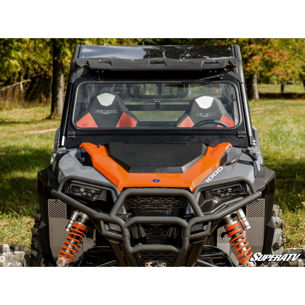 SuperATV Polaris General 1000 Flip - Down Glass Windshield - MojoMotoSport.com