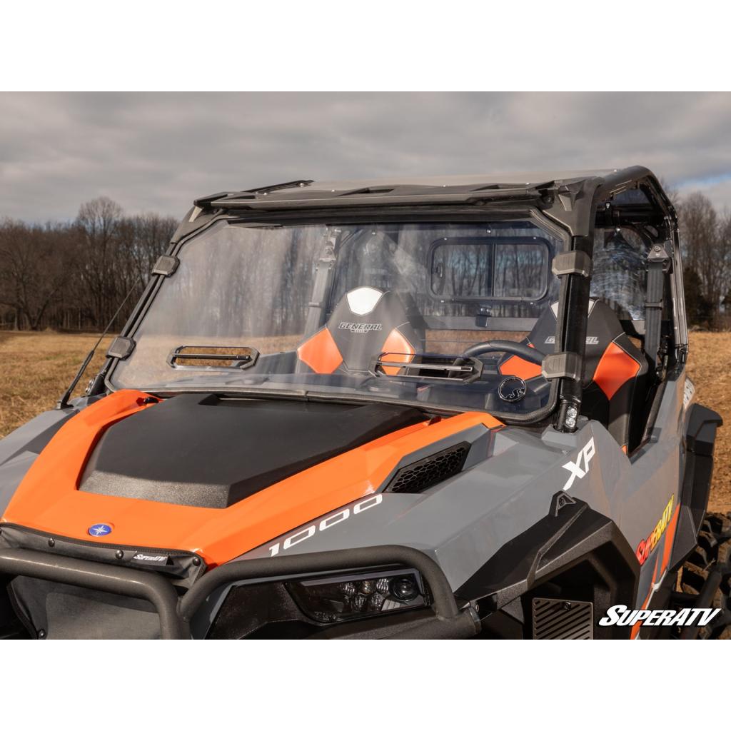 SuperATV Polaris General Scratch - Resistant Vented Full Windshield - MojoMotoSport.com