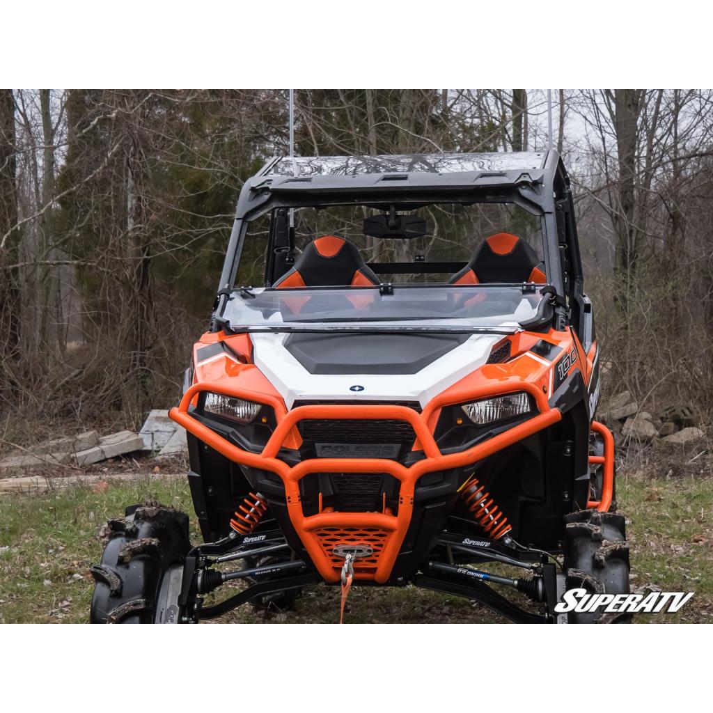 SuperATV Polaris General XP 1000 Scratch Resistant Flip Down Windshield - MojoMotoSport.com