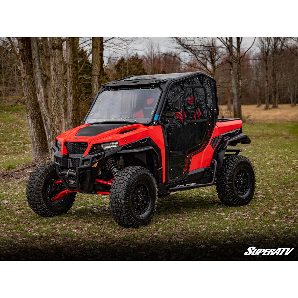 SuperATV Polaris General XP 1000 Scratch Resistant Flip Windshield - MojoMotoSport.com