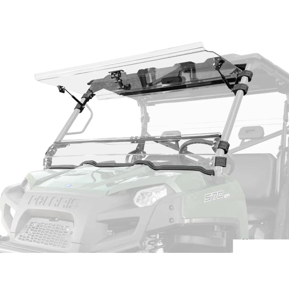 SuperATV Polaris Ranger 800 Scratch - Resistant Flip Windshield - MojoMotoSport.com