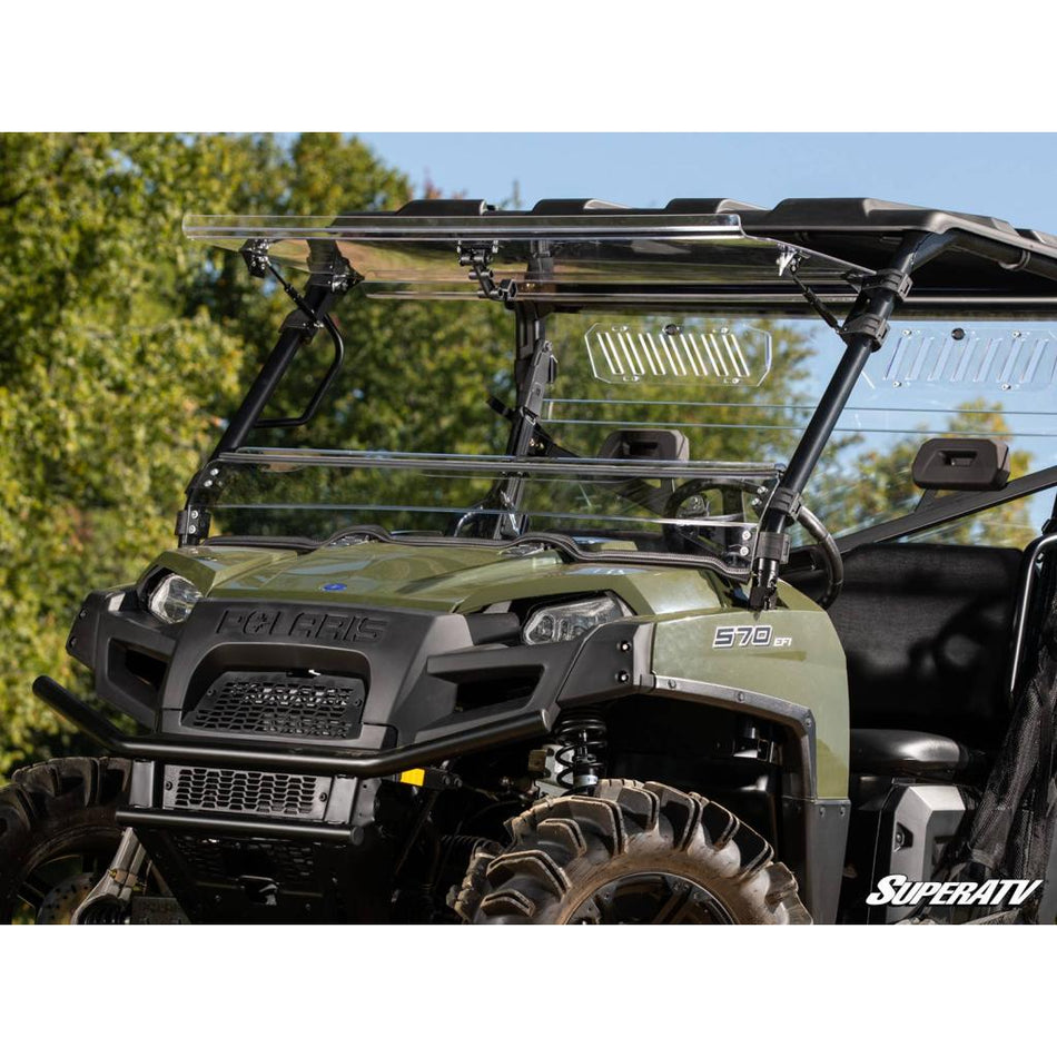 SuperATV Polaris Ranger 800 Scratch - Resistant Flip Windshield - MojoMotoSport.com