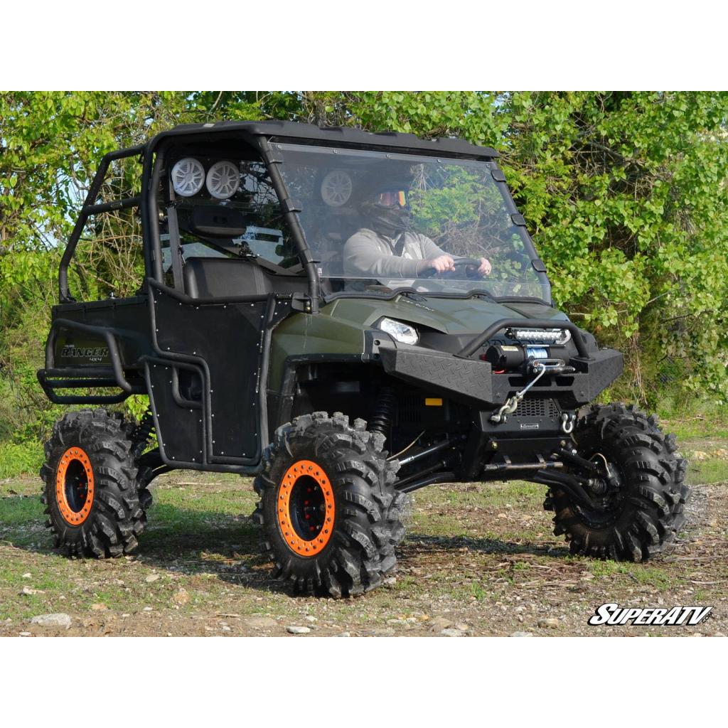 SuperATV Polaris Ranger Fullsize 570 Scratch Resistant Full Windshield - MojoMotoSport.com