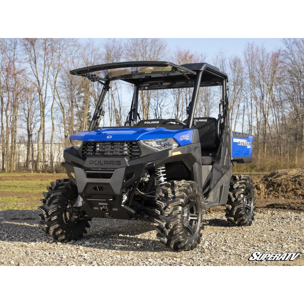 SuperATV Polaris Ranger SP 570 Scratch - Resistant Flip Windshield - MojoMotoSport.com